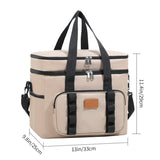 NNEDSZ Khaki 23L Extra Large Insulated Cooler Bag with Double Layers - Perfect for Camping, Picnics, and Outdoor Adventures