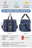 NNEDSZ Khaki 23L Extra Large Insulated Cooler Bag with Double Layers - Perfect for Camping, Picnics, and Outdoor Adventures