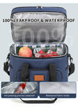 NNEDSZ Khaki 23L Extra Large Insulated Cooler Bag with Double Layers - Perfect for Camping, Picnics, and Outdoor Adventures