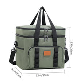 NNEDSZ Green 23L Extra Large Insulated Cooler Bag with Double Layers - Perfect for Camping, Picnics, and Outdoor Adventures