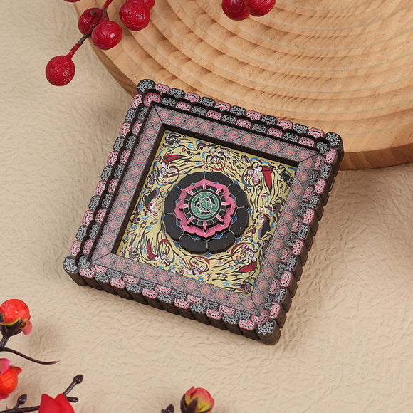 NNEDSZ 2-PCS 3D Wooden Fridge Magnet - Dunhuang Art Style, Creative Gift (Style 2)