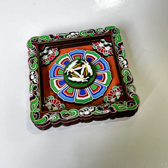 NNEDSZ 2-PCS 3D Wooden Fridge Magnet - Dunhuang Art Style, Creative Gift (Style 5)