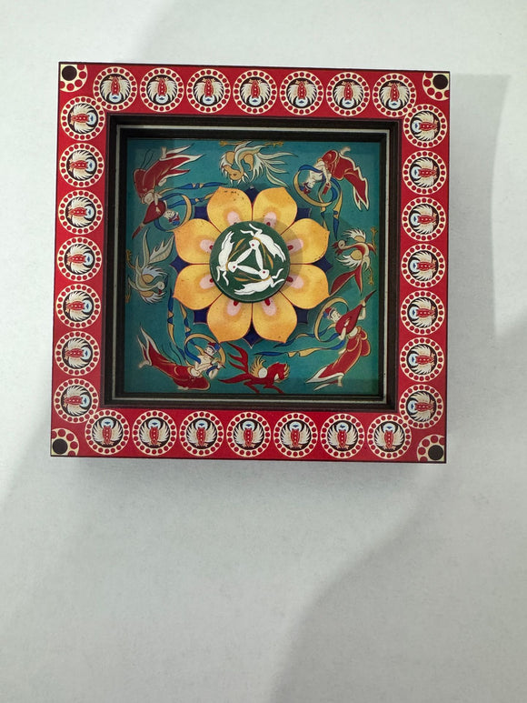 NNEDSZ 2-PCS 3D Wooden Fridge Magnet - Dunhuang Art Style, Creative Gift (Style 6)
