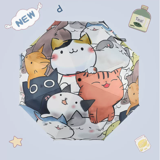 NNEDSZ Many Cats Cute Cartoon Umbrella - Sun/Rain Umbrella