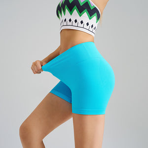 NNEDSZ Colorful Blue Yoga Shorts - Seamless, High Waist, Tummy Control Size XL