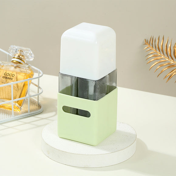 NNEDSZ Square Green 2-Piece 4-in-1 Travel Dispenser Set-Leakproof Refillable Bottles for Toiletries