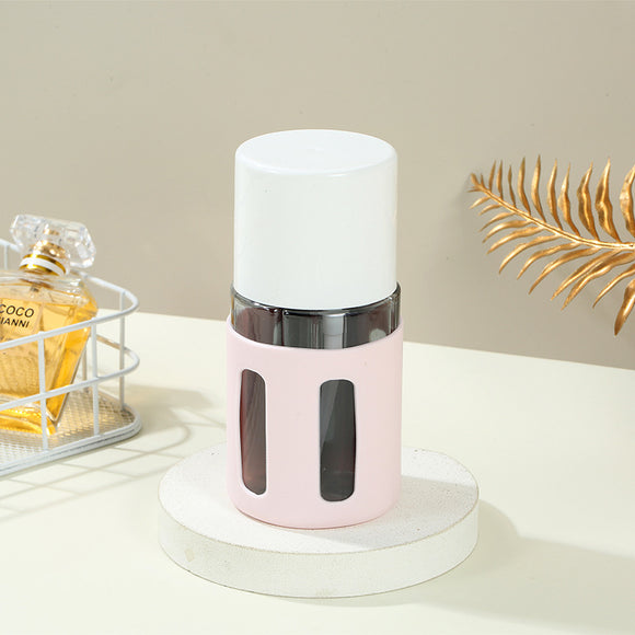 NNEDSZ Round Pink 2-Piece 4-in-1 Travel Dispenser Set-Leakproof Refillable Bottles for Toiletries