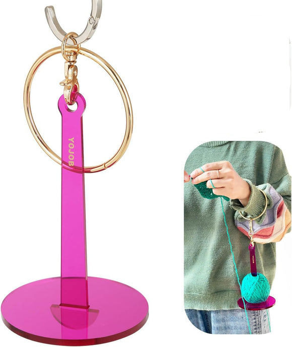 NNEDSZ Blue 2-Piece Acrylic Portable Wrist Yarn Holder - Knitting & Crochet Stand