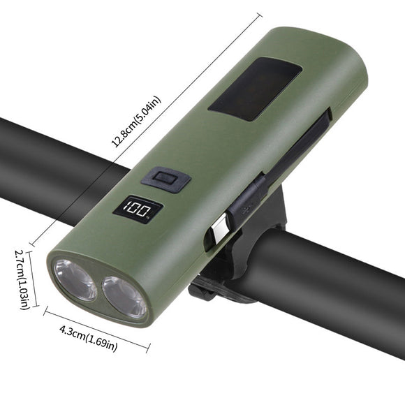 NNEDSZ Green Multifunctional LED Bike Light Power Bank - Rechargeable Cycling Flashlight