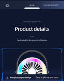 White Astronaut Portable Fan - USB Rechargeable Desk Fan with RGB Night Light
