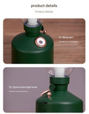 Black Retro Kerosene Lamp Humidifier - Rechargeable Cool Mist Maker with Dimmable Light