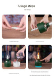 Black Retro Kerosene Lamp Humidifier - Rechargeable Cool Mist Maker with Dimmable Light