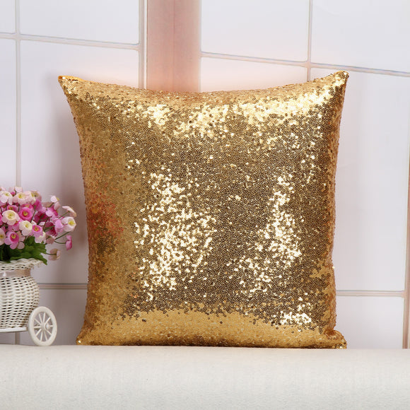 NNEDSZ Shiny Sequin Pillowcase - Single-sided gorgeous pillowcase  (Gold pair: 45x45cm)