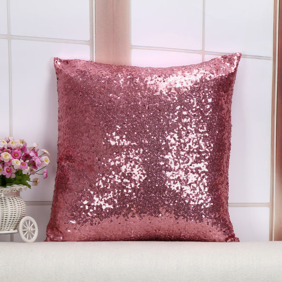 NNEDSZ Shiny Sequin Pillowcase - Single-sided gorgeous pillowcase  (Pink pair: 40x40cm)