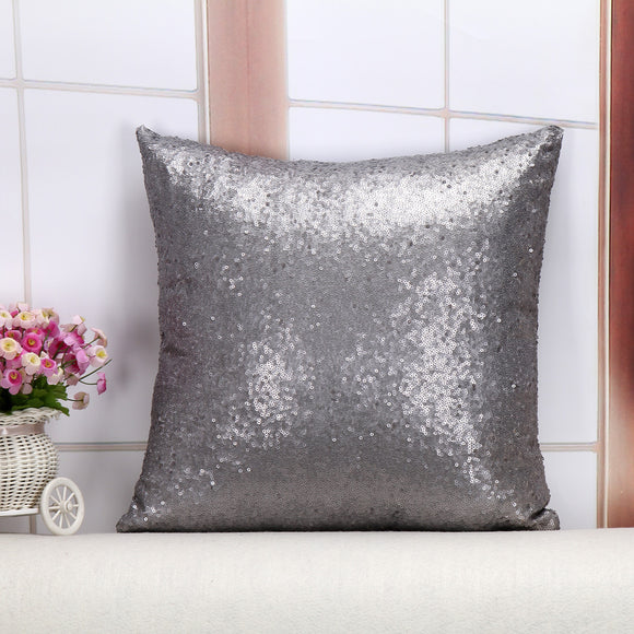 NNEDSZ Shiny Sequin Pillowcase - Single-sided gorgeous pillowcase  (Gray pair: 40x40cm)