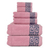 NNEDSZ Pink Luxury Cotton Towel Set - 6-Piece Highly Absorbent Bath & Hand Towels