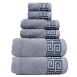 NNEDSZ Grey Luxury Cotton Towel Set - 6-Piece Highly Absorbent Bath & Hand Towels