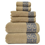 NNEDSZ Khaki Luxury Cotton Towel Set - 6-Piece Highly Absorbent Bath & Hand Towels