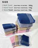 NNEDSZ Blue Luxury Cotton Towel Set - 6-Piece Highly Absorbent Bath & Hand Towels