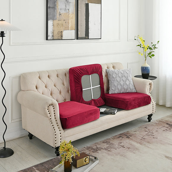 NNEDSZ 2 Pcs Claret Elegant Polyester Sofa Cover - Full Protection Against Cat Scratches & Wear