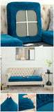 NNEDSZ 2 Pcs Peacock Blue Elegant Polyester Sofa Cover - Full Protection Against Cat Scratches & Wear