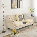 NNEDSZ 2 Pcs Beige Elegant Polyester Sofa Cover - Full Protection Against Cat Scratches & Wear