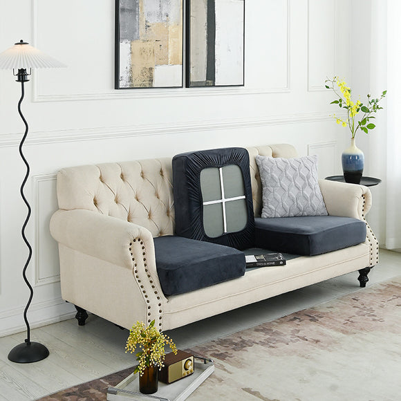 NNEDSZ 2 Pcs Dark Grey Elegant Polyester Sofa Cover - Full Protection Against Cat Scratches & Wear