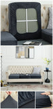 NNEDSZ 2 Pcs Dark Grey Elegant Polyester Sofa Cover - Full Protection Against Cat Scratches & Wear