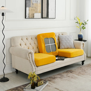 NNEDSZ 2 Pcs Yellow Elegant Polyester Sofa Cover - Full Protection Against Cat Scratches & Wear