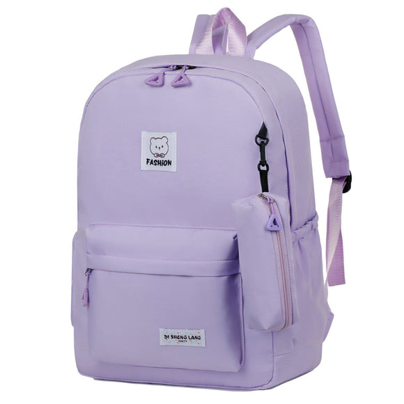 NNEDSZ Purple Large Capacity Travel Backpack for Girls - Waterproof School Bag with Detachable Pencil Case