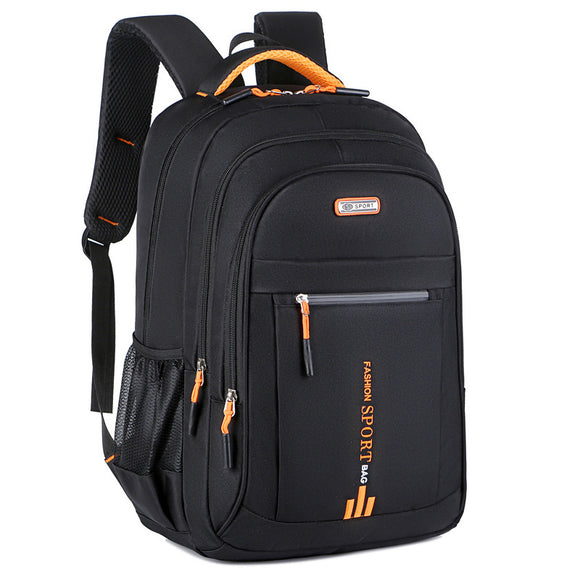 NNEDSZ Black And Orange Large Capacity Business Backpack for Men and Women - Waterproof Laptop School Bag with Breathable Design