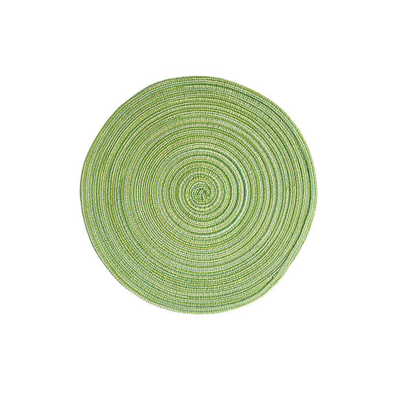 NNEDSZ 8 Pcs Green Woven Round Placemat - Non-Slip, Heat-Resistant Dining Table Mat,  30cm