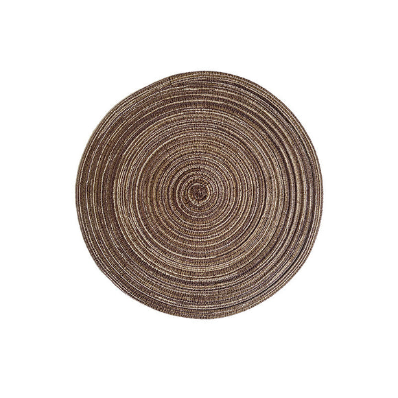 NNEDSZ 8 Pcs Coffee Woven Round Placemat - Non-Slip, Heat-Resistant Dining Table Mat,  36cm