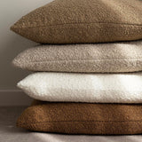 NNEDSZ 2 Pcs Oatmeal Luxury Boucle Pillow Cover - Solid Color Faux Shearling Cushion Case for Sofa, 45x45cm, 230g (Pillow Insert Not Included)