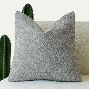NNEDSZ 2 Pcs Grey Luxury Boucle Pillow Cover - Solid Color Faux Shearling Cushion Case for Sofa, 45x45cm, 230g (Pillow Insert Not Included)