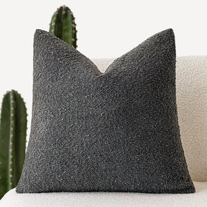 NNEDSZ 2 Pcs Dark Gray Luxury Boucle Pillow Cover - Solid Color Faux Shearling Cushion Case for Sofa, 45x45cm, 230g (Pillow Insert Not Included)