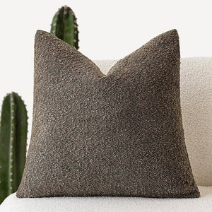 NNEDSZ 2 Pcs Brown Luxury Boucle Pillow Cover - Solid Color Faux Shearling Cushion Case for Sofa, 45x45cm, 230g (Pillow Insert Not Included)