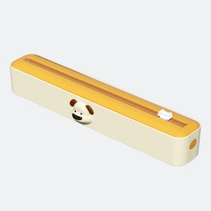 NNEDSZ 2 Pcs Beige And Yellow Bidirectional Cling Film Cutter - Reusable Wrap Dispenser for Cling Film, Foil, and Parchment, 36x7x5cm (Cling Film Not Included)