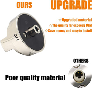 NNEDSZ 2 Pcs Silver AEZ73453509 Oven Stove Knob Assembly - Stainless Steel Replacement for AEZ72909008, Easy Install & Durable Upgrade