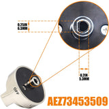 NNEDSZ 2 Pcs Silver AEZ73453509 Oven Stove Knob Assembly - Stainless Steel Replacement for AEZ72909008, Easy Install & Durable Upgrade