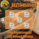 NNEDSZ 2 Pcs Silver AEZ73453509 Oven Stove Knob Assembly - Stainless Steel Replacement for AEZ72909008, Easy Install & Durable Upgrade