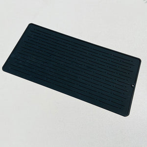 NNEDSZ 30*14.5CM Black Silicone Draining Mat 4-Pack - Heat-Resistant Non-Slip Kitchen and Bathroom Pad for Cups and Utensils