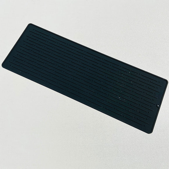 NNEDSZ 40.5*14.5CM Black Silicone Draining Mat 4-Pack - Heat-Resistant Non-Slip Kitchen and Bathroom Pad for Cups and Utensils