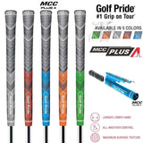 NNEDSZ 2 Pcs Red Standard MCC PLUS4 Golf Grip - Standard Rubber and Cotton Thread Hybrid, 265 mm, 52g, Core 60