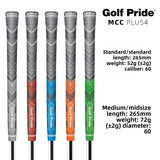 NNEDSZ 2 Pcs Red Standard MCC PLUS4 Golf Grip - Standard Rubber and Cotton Thread Hybrid, 265 mm, 52g, Core 60