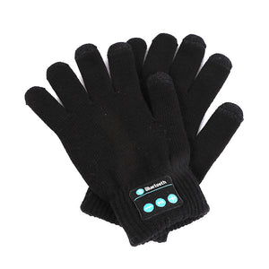 NNEDSZ Black Bluetooth Touchscreen Winter Gloves - Warm, Thickened, and Hands-Free for Calls and Music, Perfect for Cycling