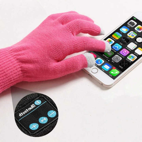 NNEDSZ Pink Bluetooth Touchscreen Winter Gloves - Warm, Thickened, and Hands-Free for Calls and Music, Perfect for Cycling