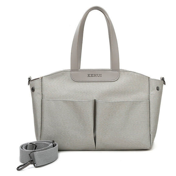 NNEDSZ Size Small Grey Stylish Multi-Function Diaper Bag - Insulated Tote with Shoulder Strap for Baby Essentials