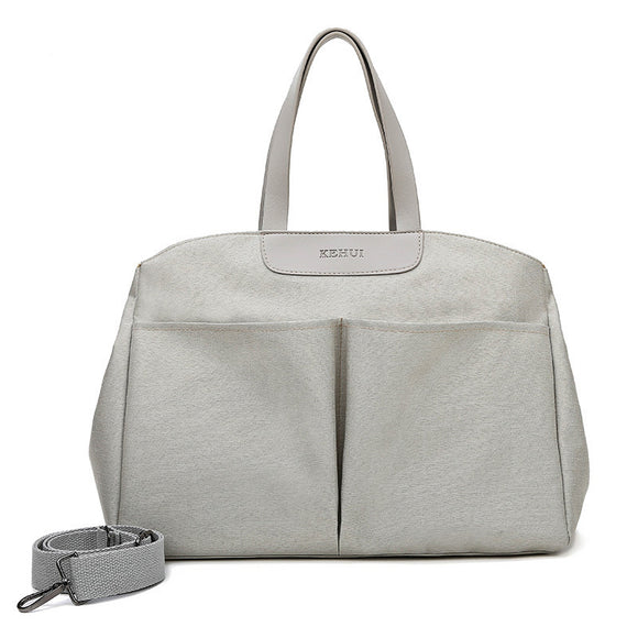 NNEDSZ Size Large Grey Stylish Multi-Function Diaper Bag - Insulated Tote with Shoulder Strap for Baby Essentials