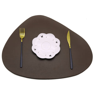 NNEDSZ 4 Pcs Coffee Nordic-Style PVC Leather Placemats Set of 4 - Waterproof, Heat-Resistant, and Oil-Proof Triangular Table Mats